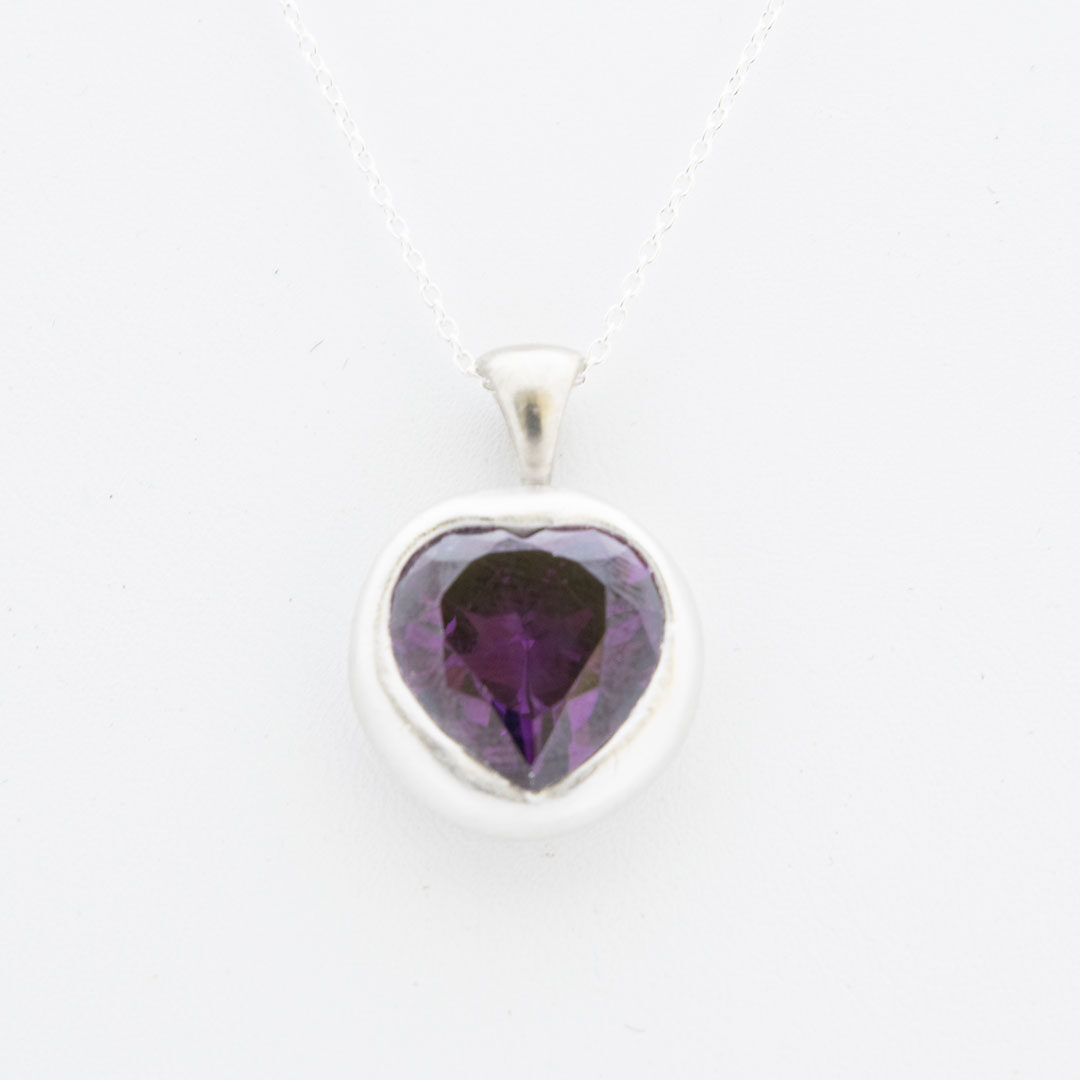 hängsmycke amethyst heart